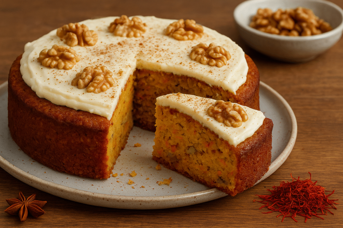 کیک هویج و گردو