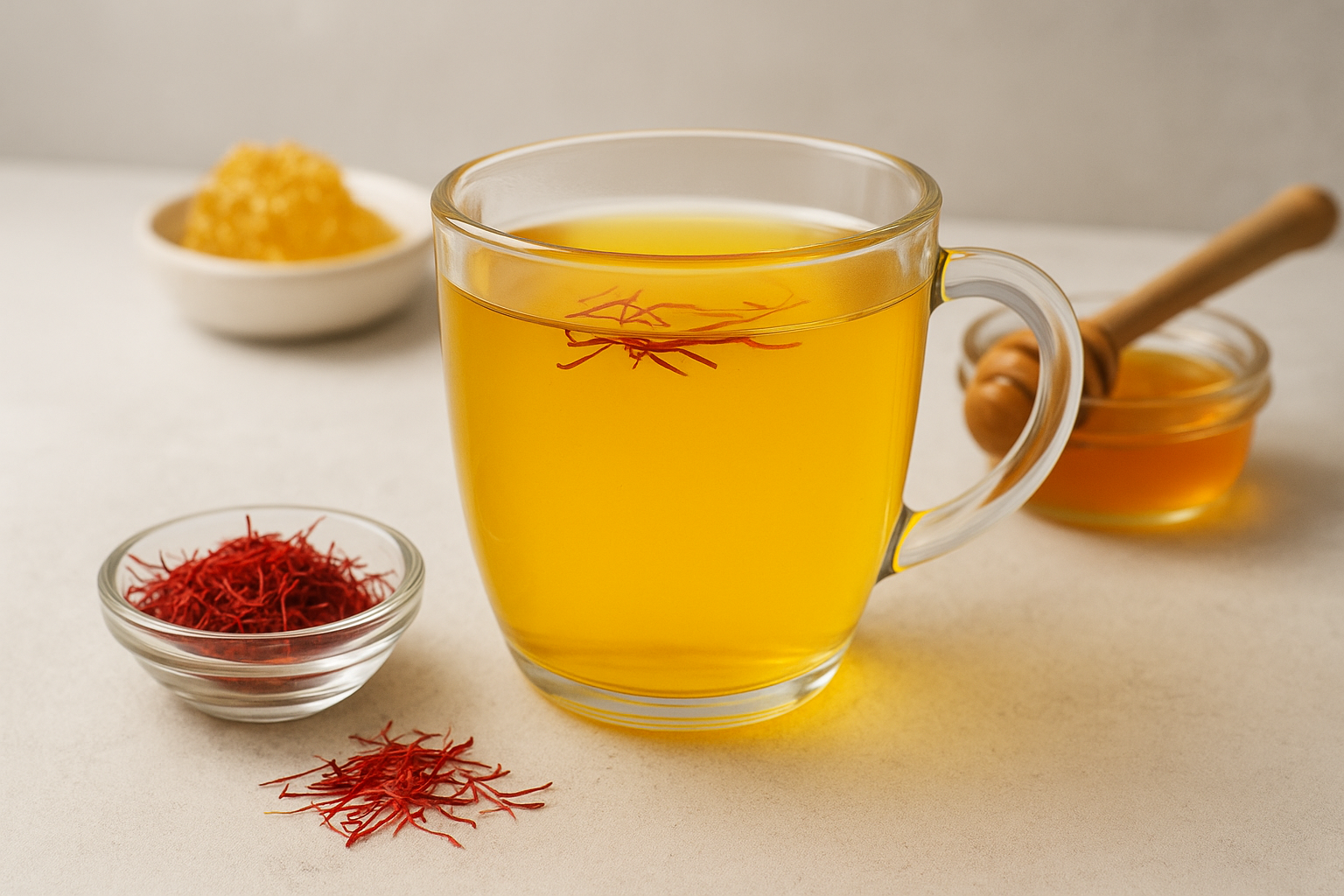 نوشیدنی گرم زعفران و عسل برای آرامش اعصاب